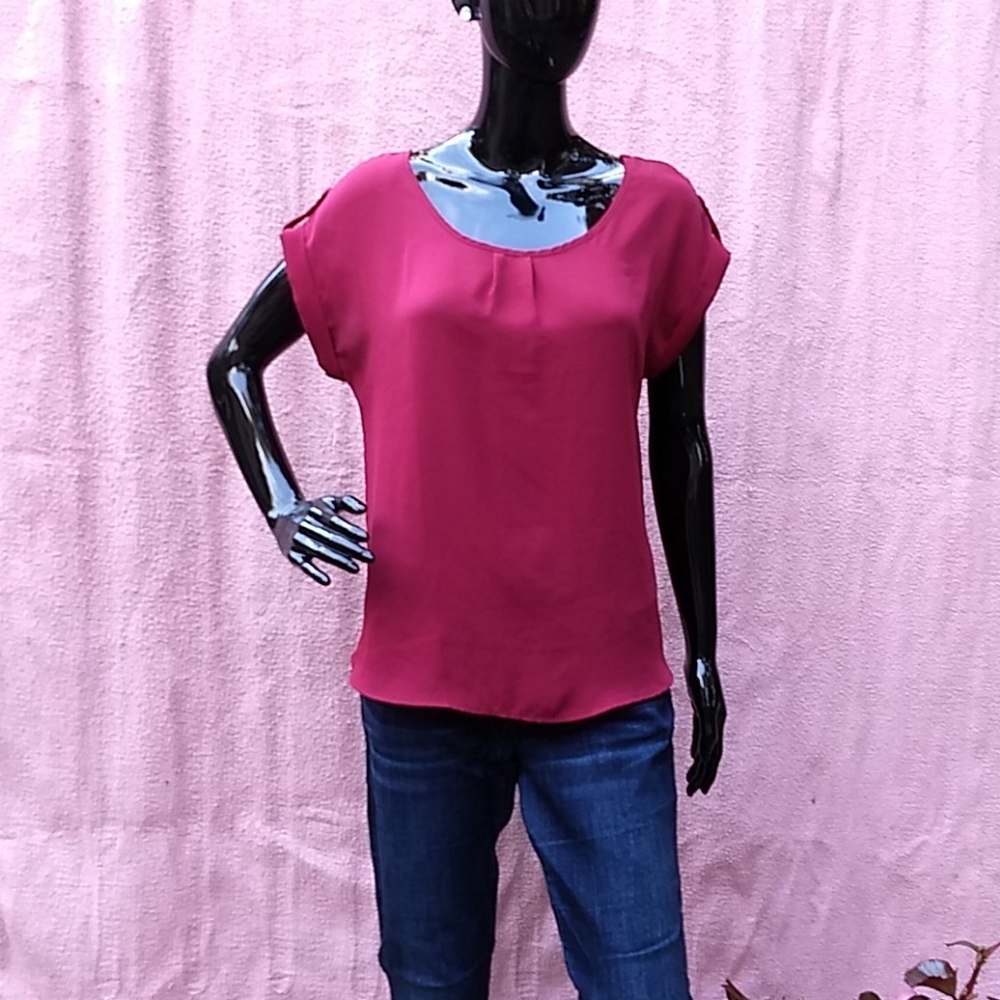 Red Semi Sheer Shirt